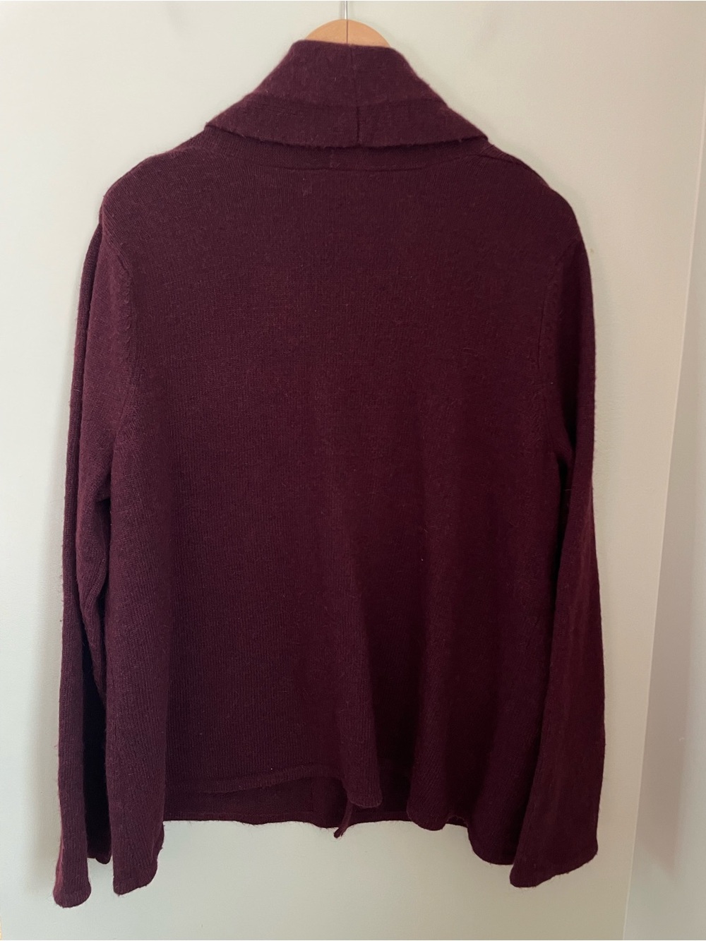 Vintage Susan Bristol Burgundy Shawl Collar Angora Wool Cardigan Sz 2X Cozy - Picture 5 of 9